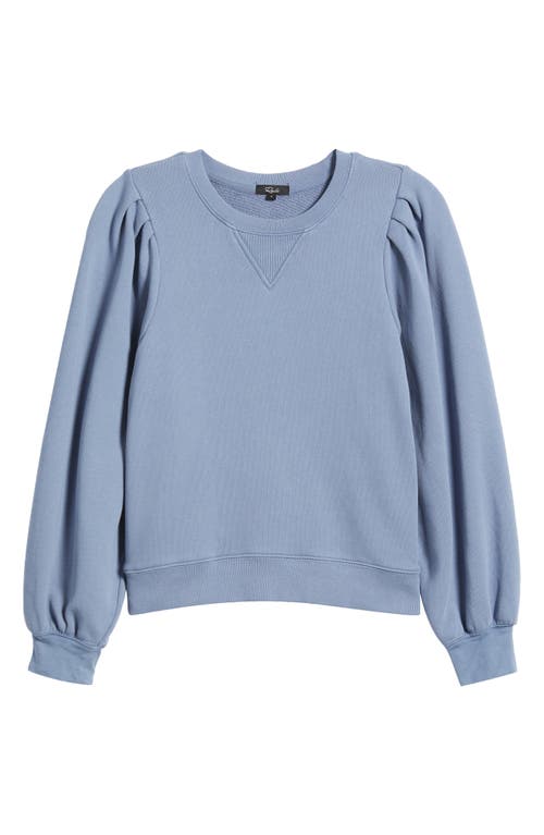 Rails Tiffany Balloon Sleeve Cotton Sweatshirt In Faded Periwinkle