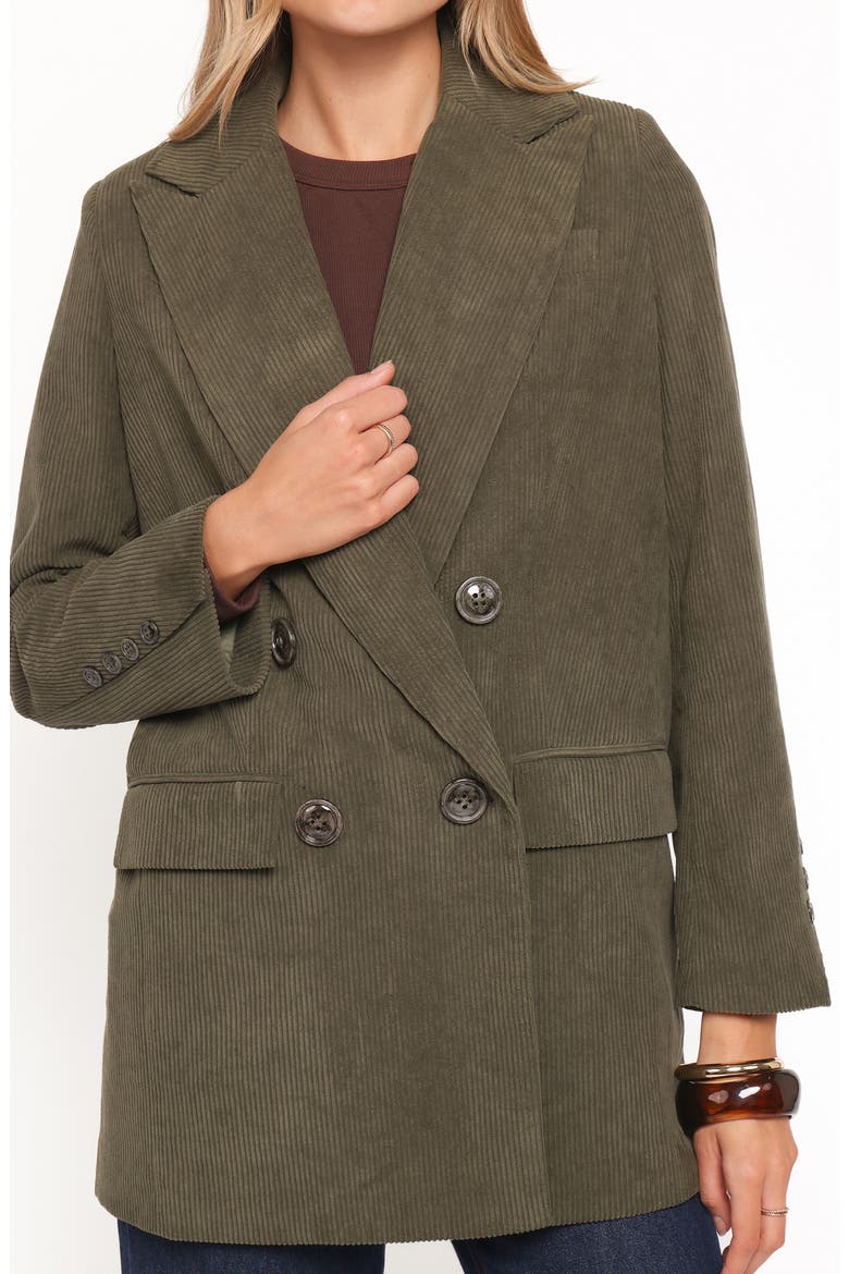 Madi Double Breasted Corduroy Blazer, Alternate, color, OLIVE