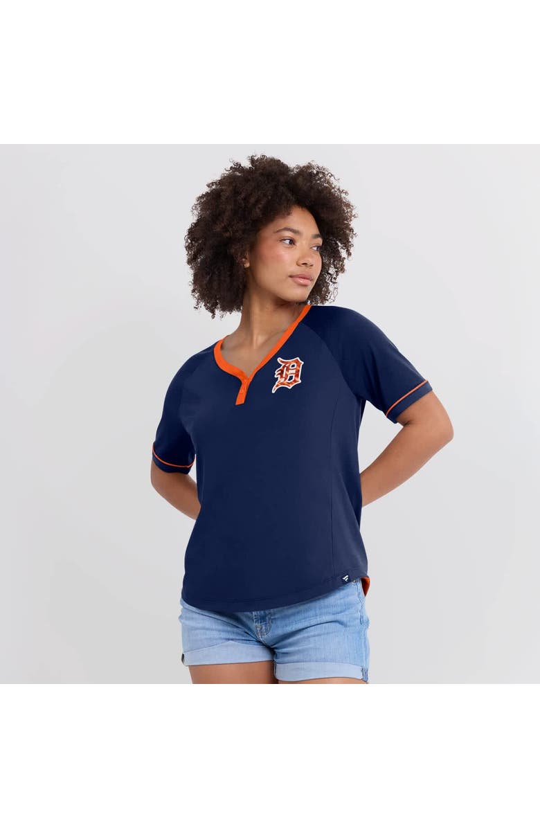 FANATICS Women's Fanatics Navy Detroit Tigers Cooperstown Collection League Diva V-Neck T-Shirt, Alternate, color, Navy