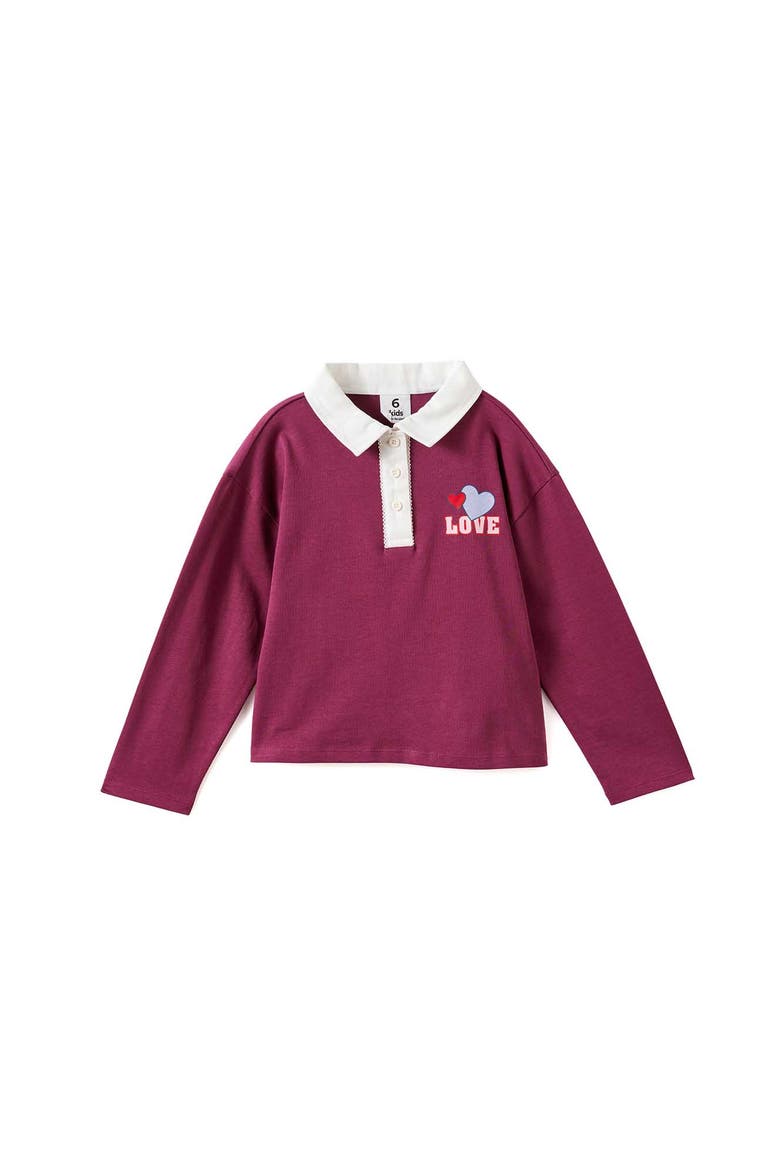 Kid's Rugby Polo, Main, color, Berry Jam Love