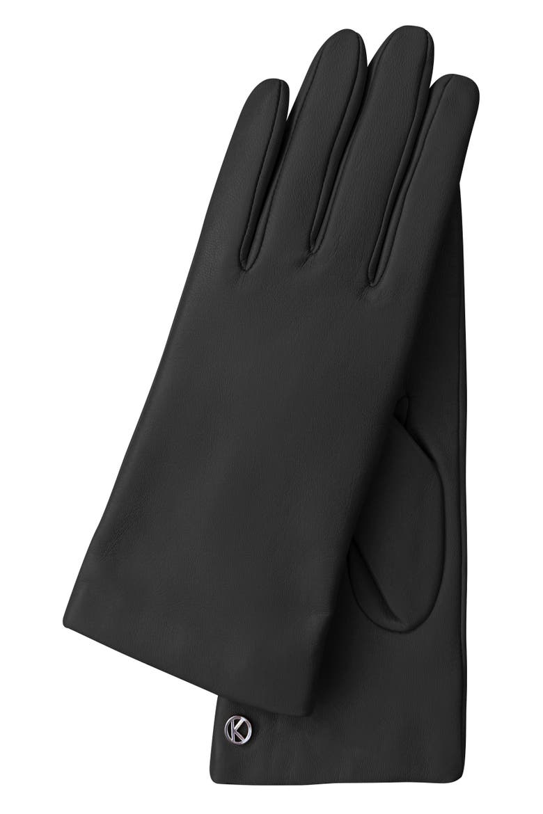 Premium Lamb Leather Touchscreen Gloves with Cashmere Lining, Main, color, black