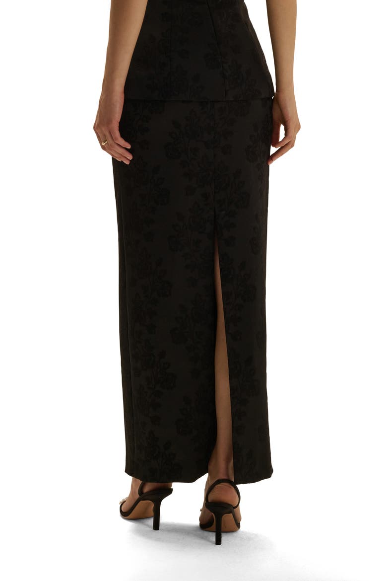The As Promised Floral Jacquard Maxi Skirt, Alternate, color, BLACK FLORAL JACQU