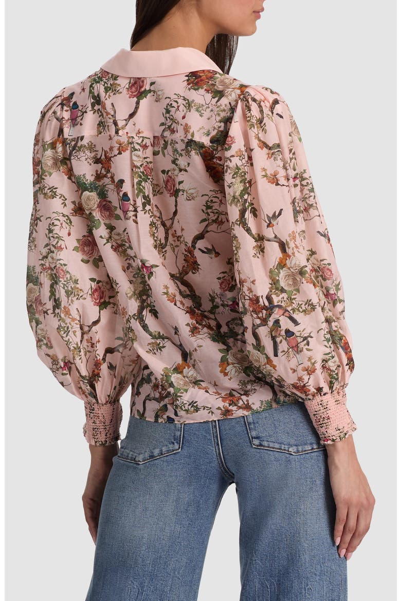 Charis Cotton & Silk Shirt, Alternate, color, SUNSET GROVE ENGLISH ROSE