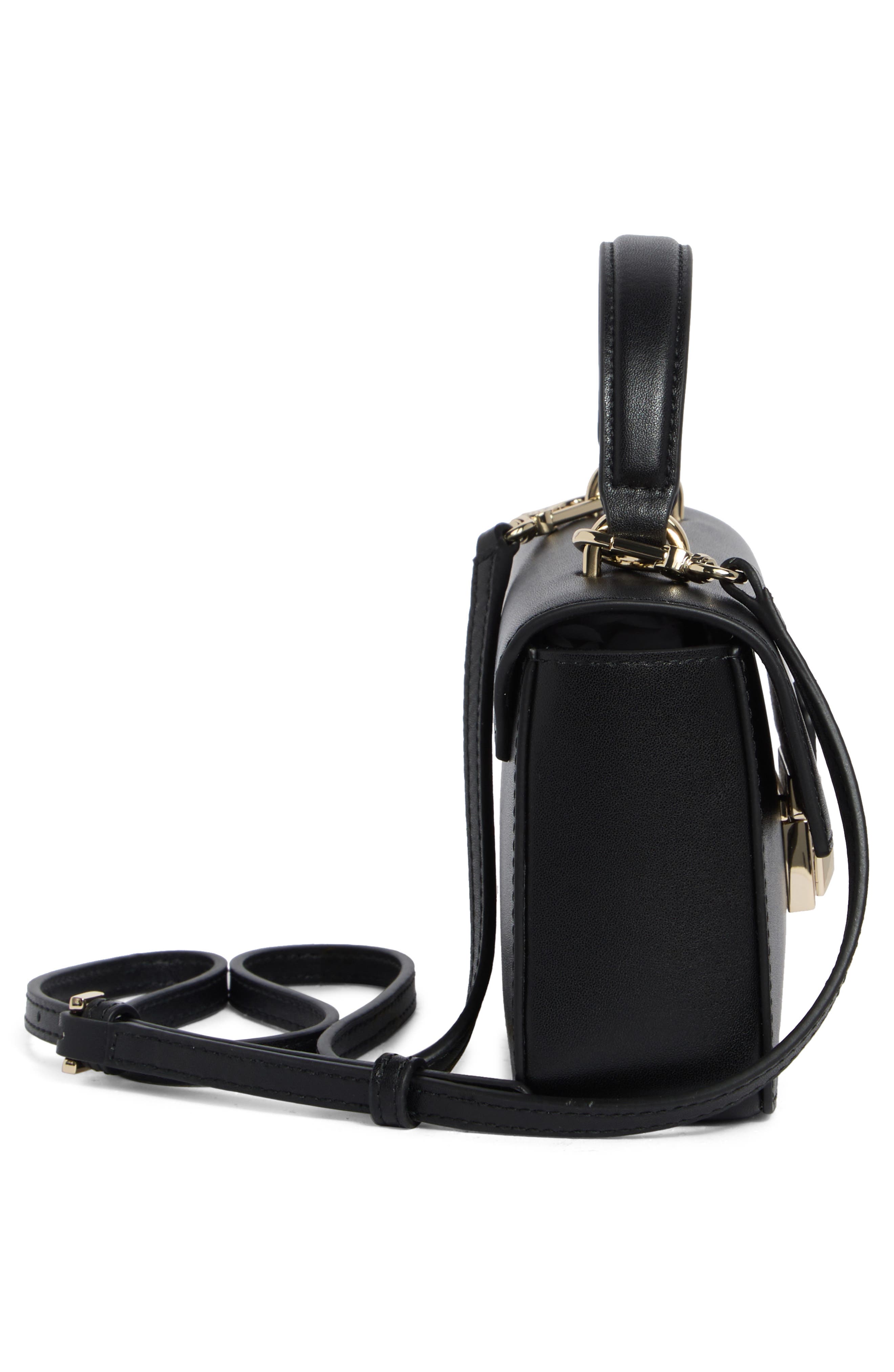 Venere Micro Leather Top Handle Bag, Alternate, color, NERO