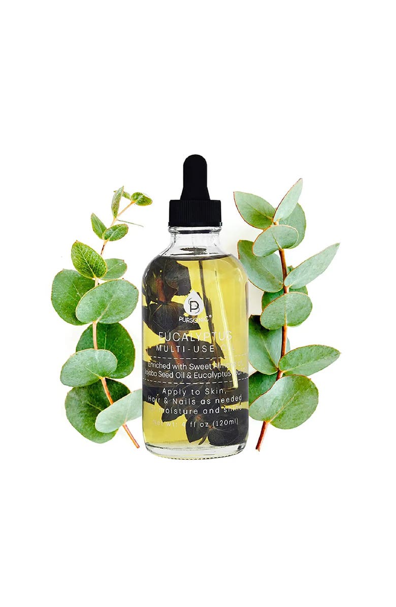 PURSONIC Eucalyptus Flower Multi Use Body Oils 4 Oz, Alternate, color, Green