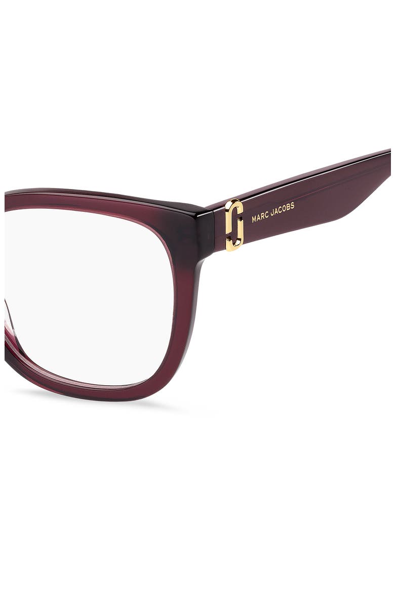 53mm Square Optical Glasses, Alternate, color, BURGUNDY