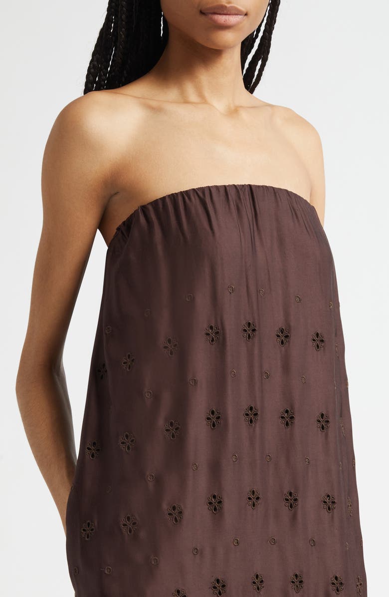 A.L.C. Dalia Eyelet Strapless Maxi Dress, Alternate, color, 