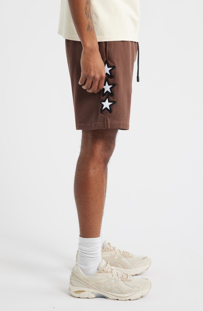 RtA Clyde Cotton Sweat Shorts, Alternate, color, Brown Collegiate
