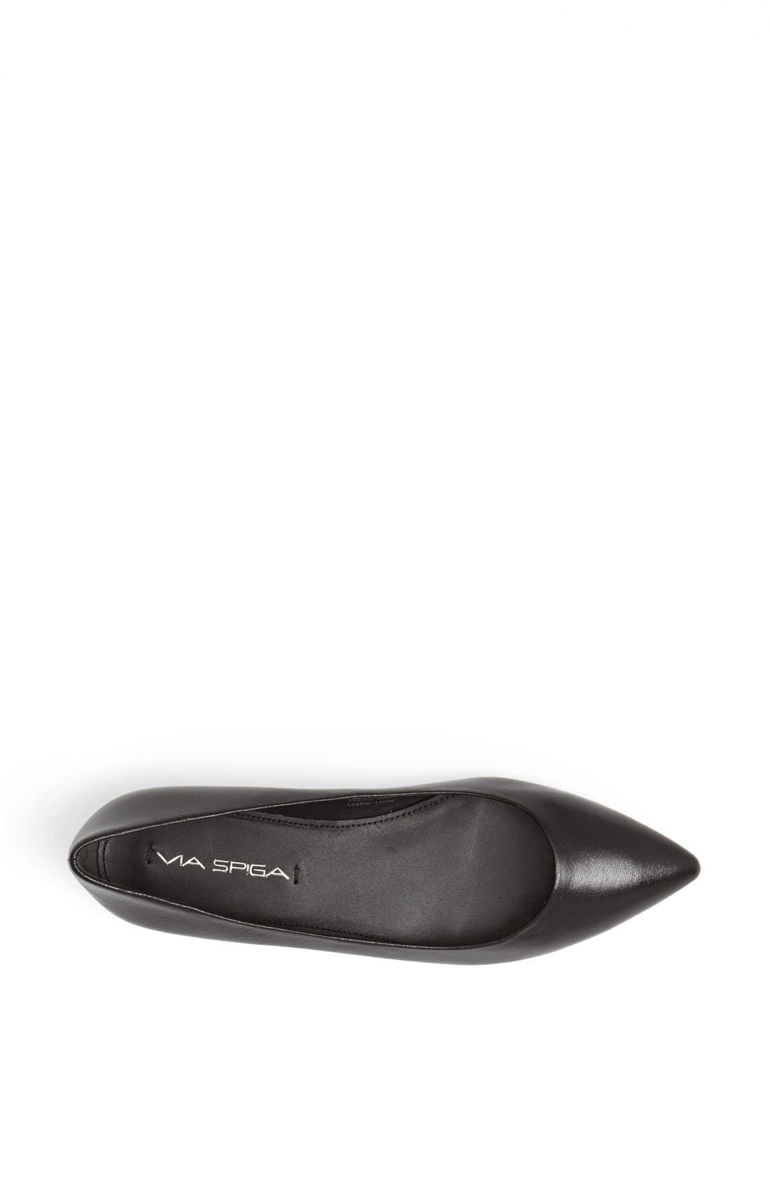 'Velvet' Flat, Alternate, color, BLACK/ GUNMETAL NAPPA