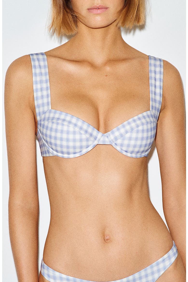 Viola Underwire Bikini Top, Main, color, CRYSTAL CHECK