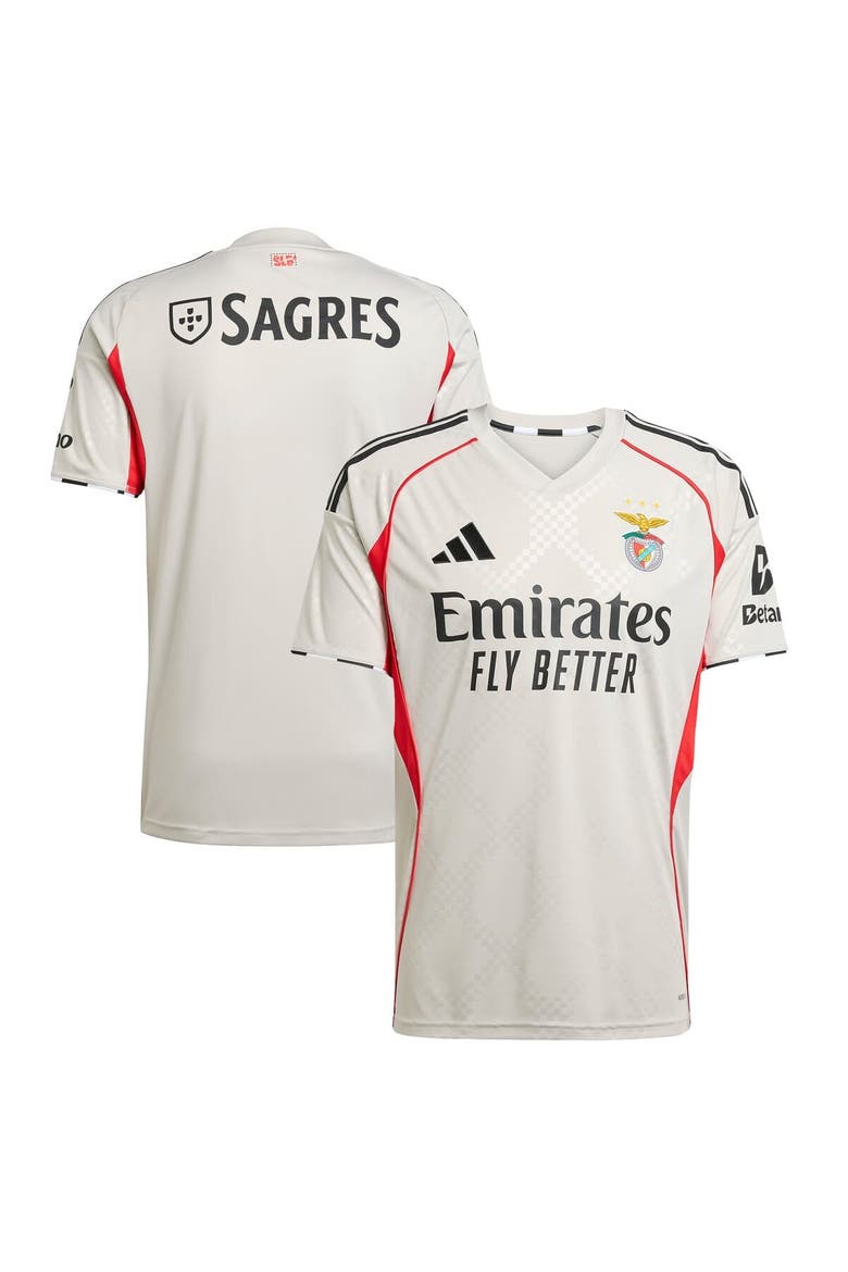 Men's adidas Gray Benfica 2025/26 Away Replica Jersey, Main, color, Gray