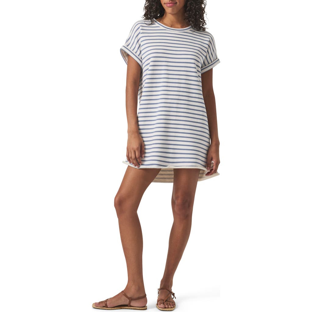 Splendid Cassie Stripe Cotton French Terry Minidress In White