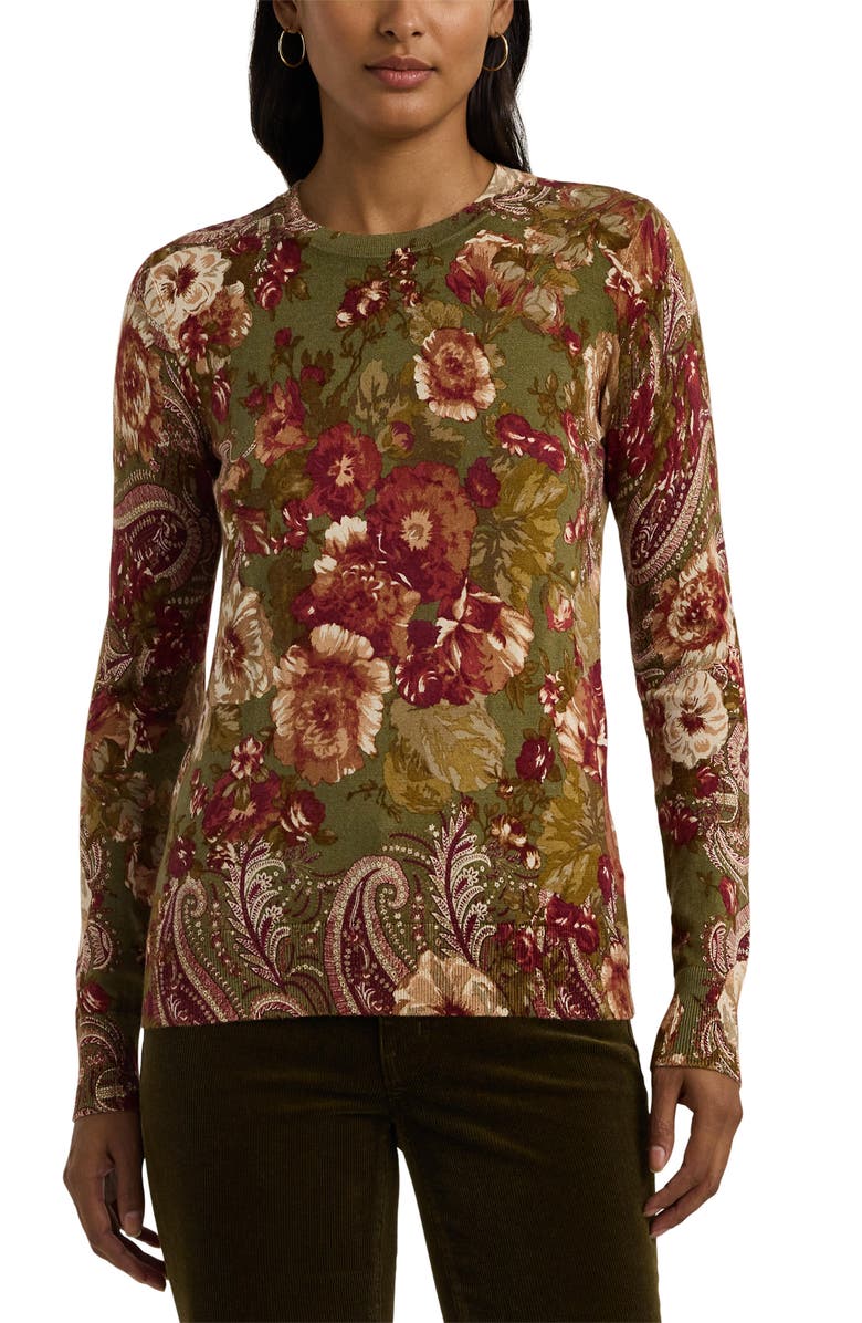Lauren Ralph Lauren Floral Print Sweater, Main, color, 
