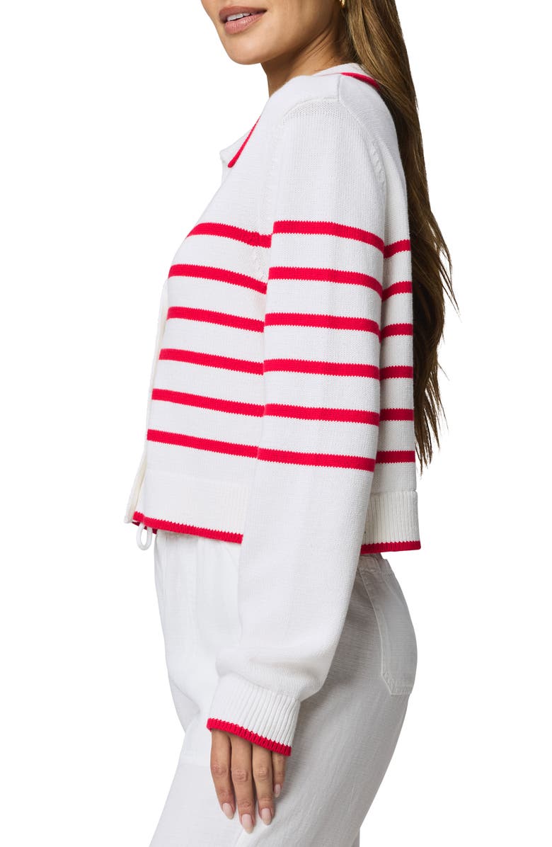 Splendid Nicolette Stripe Cardigan, Alternate, color, White/ Rouge