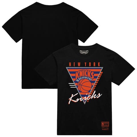 Men's Mitchell & Ness  Black New York Knicks Worldwide Collection Tri-Logo T-Shirt