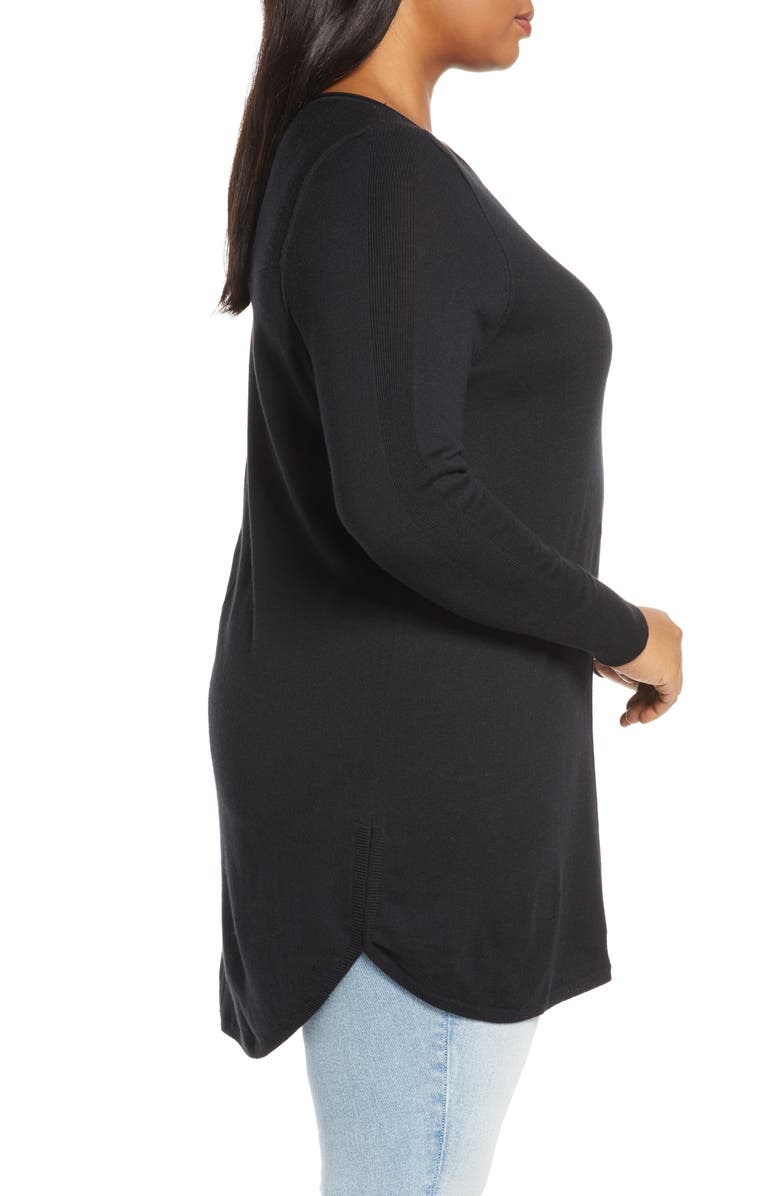 Caslon<sup>®</sup> CREW NECK SHIRTTAIL TUNIC, Alternate, color,