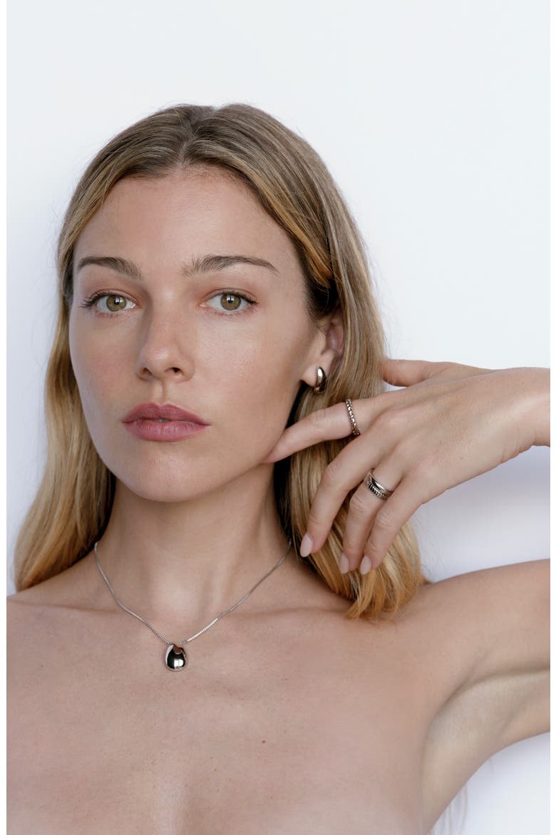 The Classic Claw Set of 2 Hoop Earrings, Alternate, color, SILVER