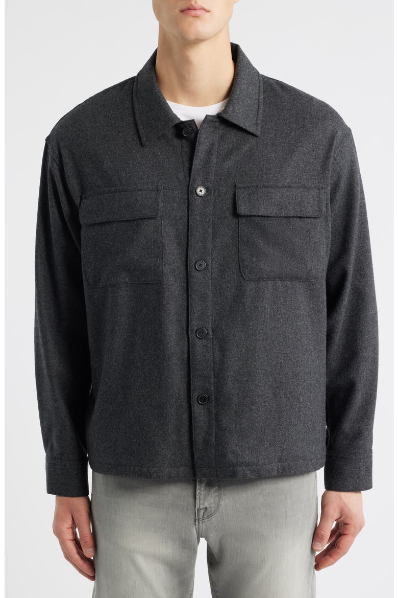 Wool Blend Overshirt, Alternate, color, GREY MELANGE