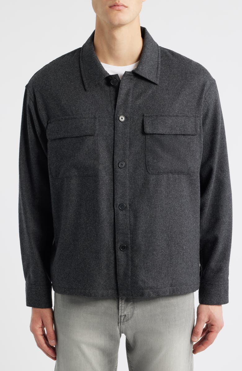 FRAME Wool Blend Overshirt, Alternate, color, Grey Melange