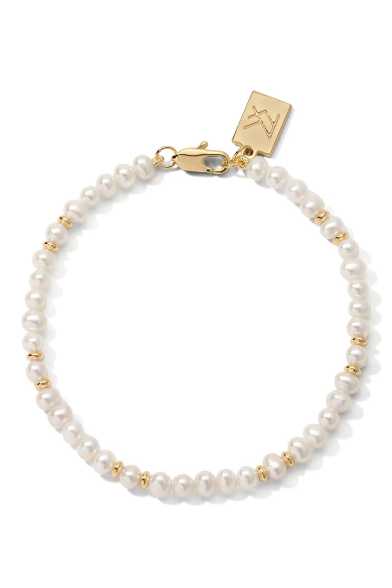 Bette Natural Pearl Stretch Bracelet, Main, color, GOLD/ PEARL