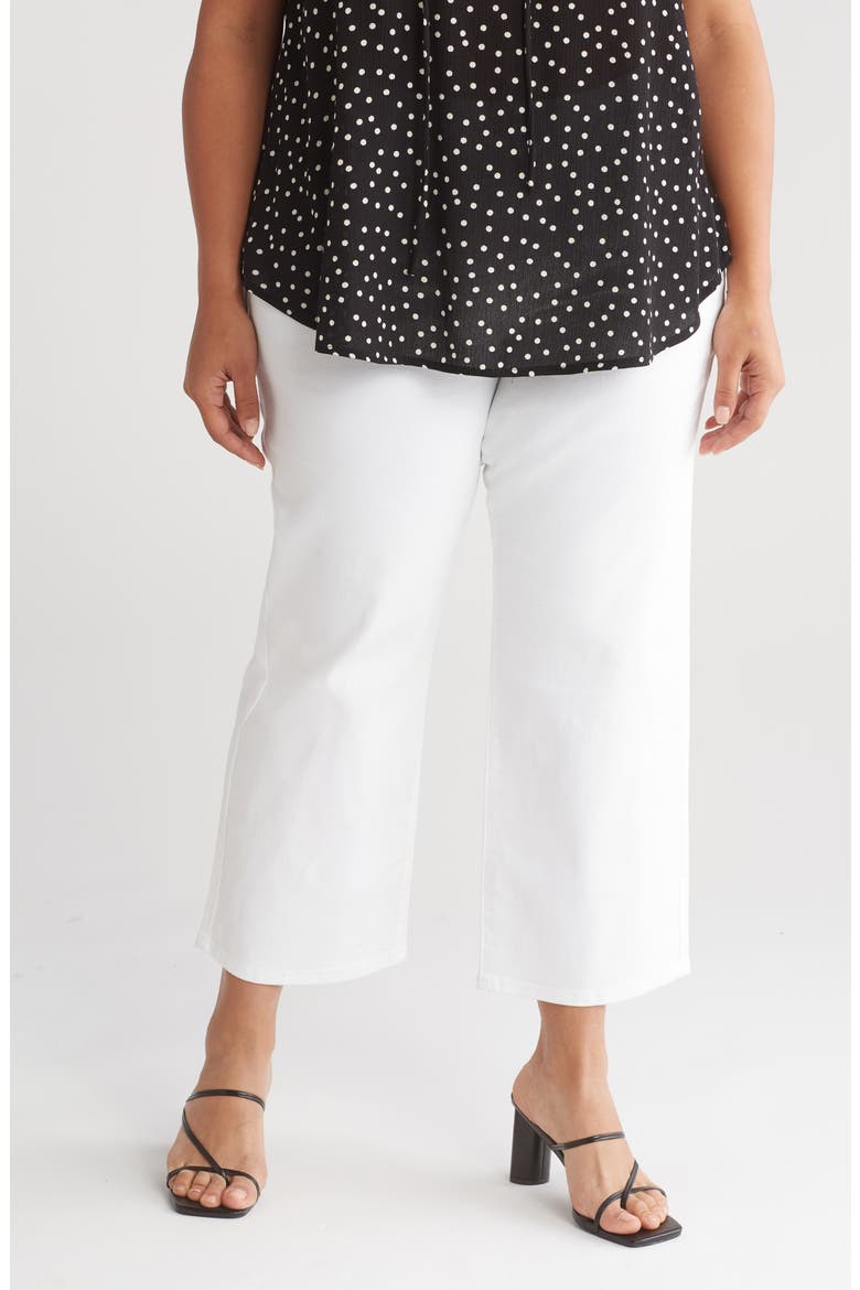 Lucy Double Button High Waist Wide Leg Jeans, Main, color, OPTIC WHITE