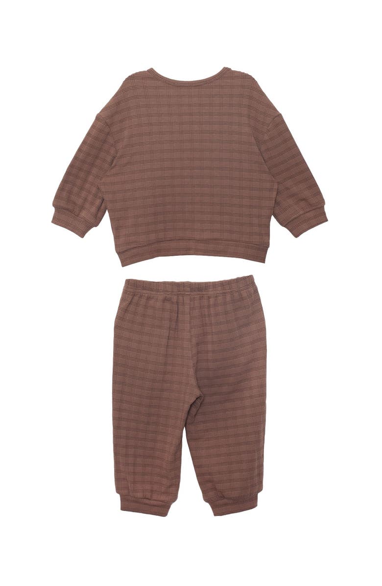 Beckett and Bear Theo Boys' Brown Check Two-Piece Set (Top & Pants)., Alternate, color, Brown