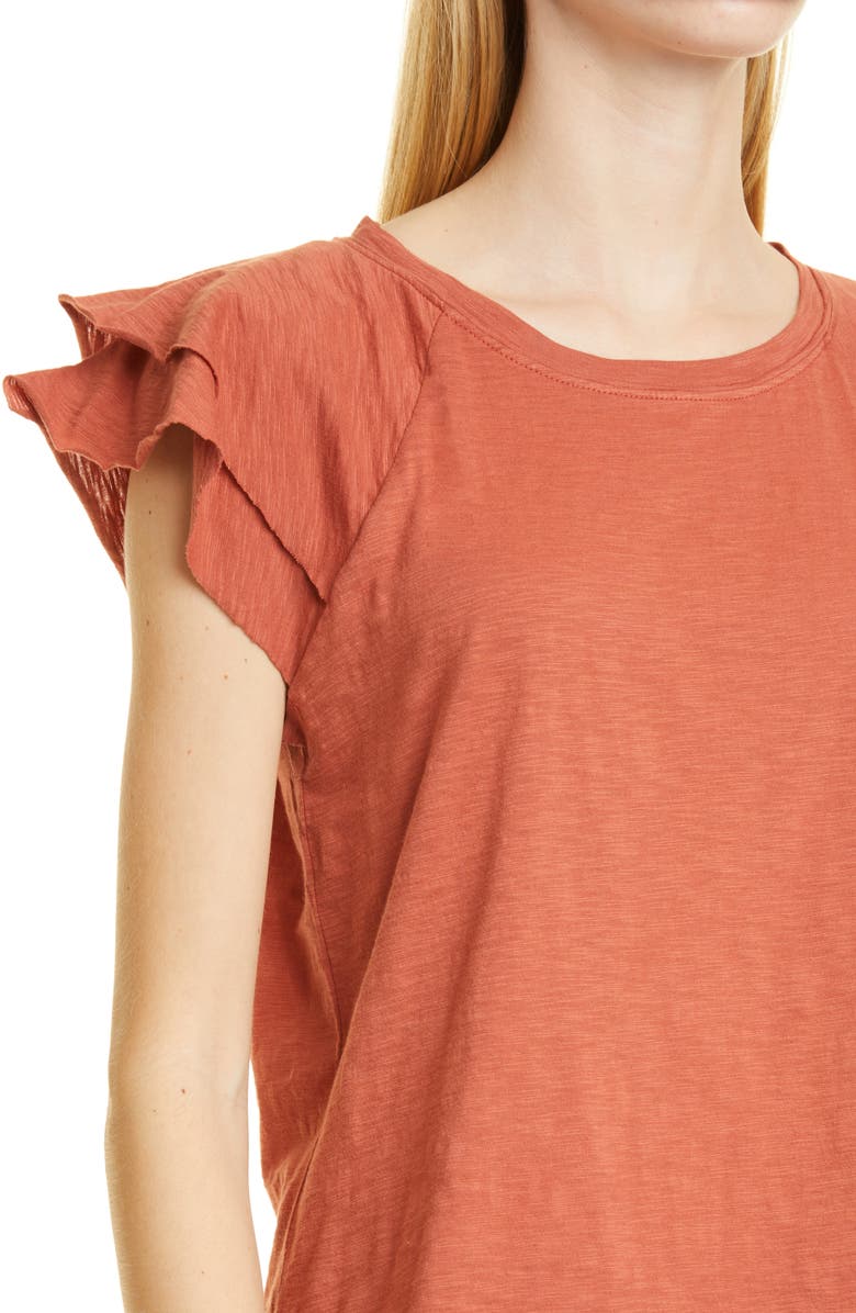 PAIGE Linnea Ruffle Sleeve T-Shirt, Alternate, color, 