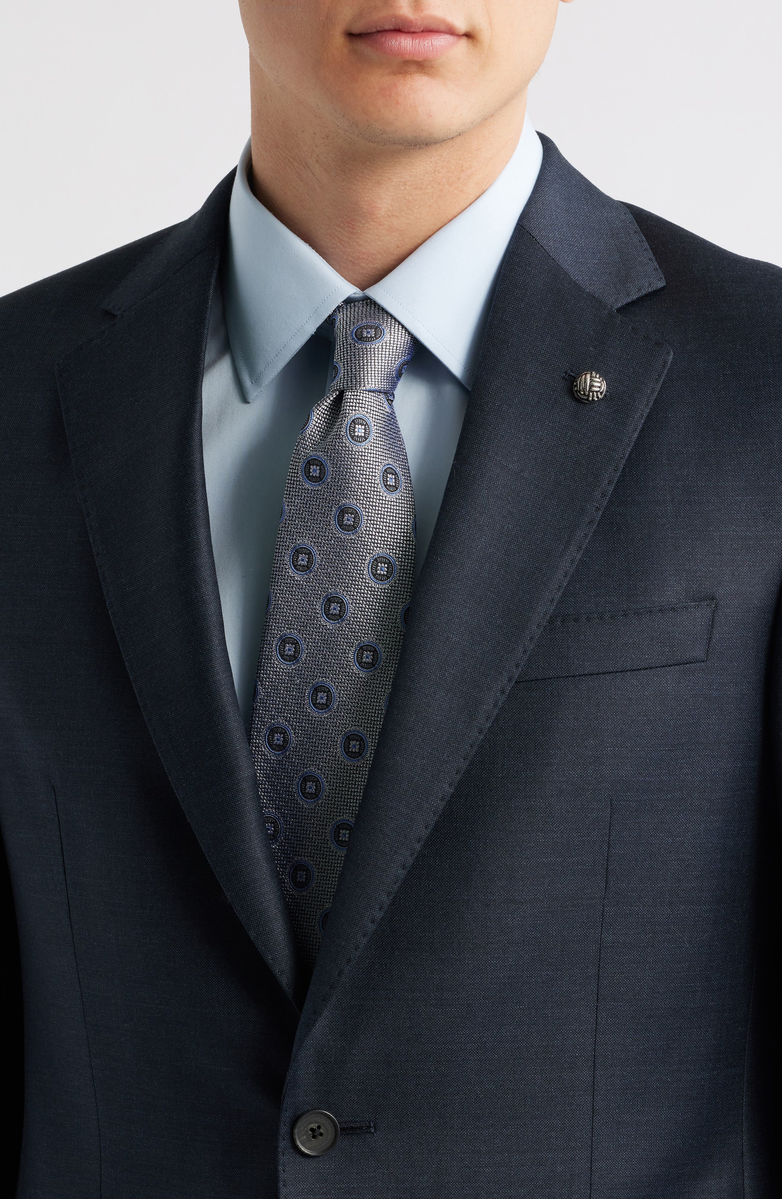 Stacey Trim Fit Solid Navy Stretch Super 110s Suit (Men) | Nordstrom