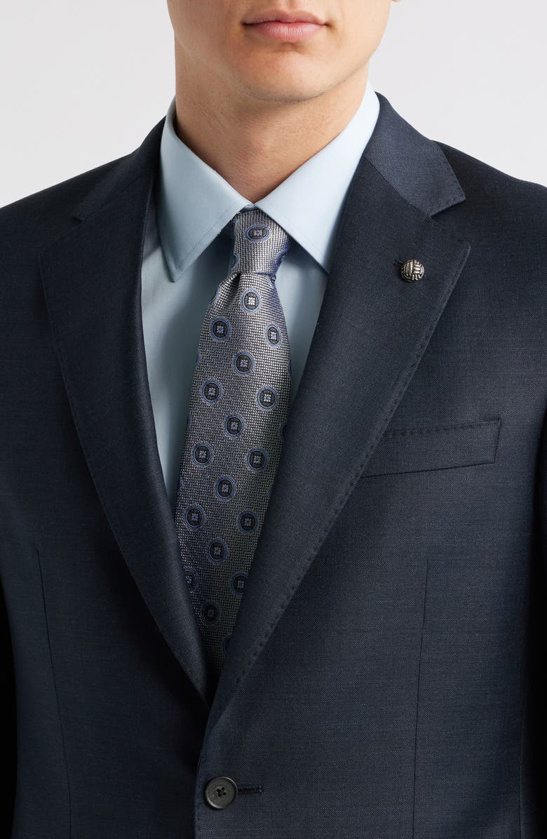 Jack Victor Stacey Trim Fit Solid Navy Stretch Super 110s Suit, Alternate, color, Navy