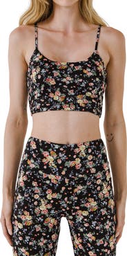 Grey Lab Floral Crop Tank