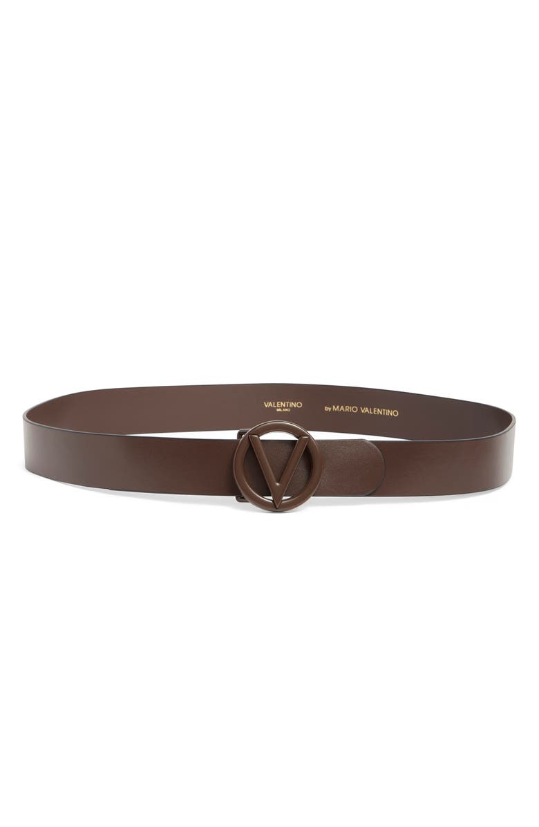 VALENTINO BY MARIO VALENTINO Giusy VLOGO Buckle Leather Belt, Main, color, Chocolate