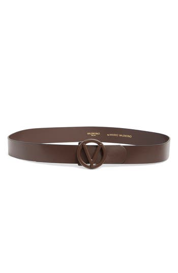 Valentino By Mario Valentino Giusy Vlogo Buckle Leather Belt
