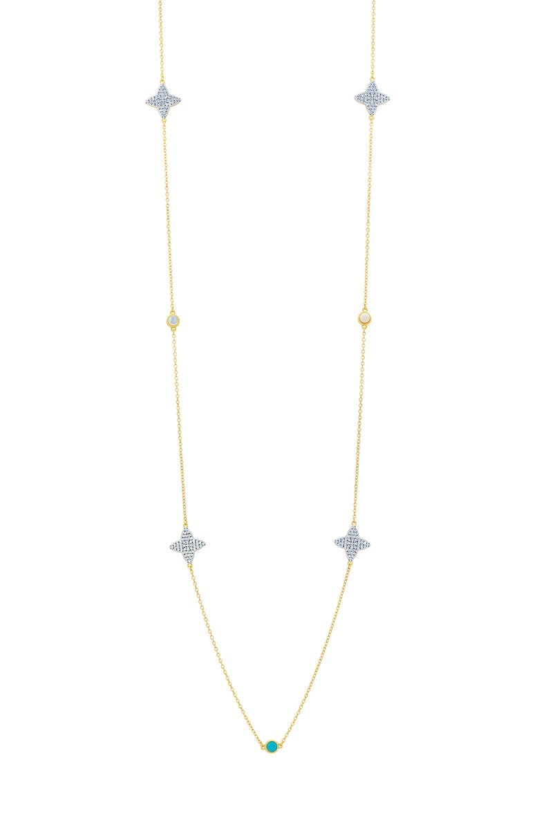 FREIDA ROTHMAN Brooklyn Coast Clover Disc Station Necklace, Main, color, 