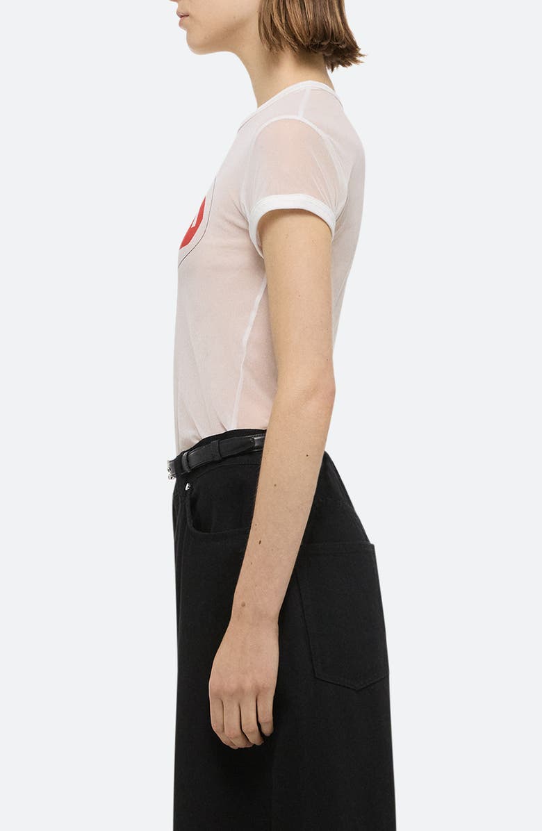 Helmut Lang Slim Fit Sheer Mesh Graphic T-Shirt, Alternate, color, 
