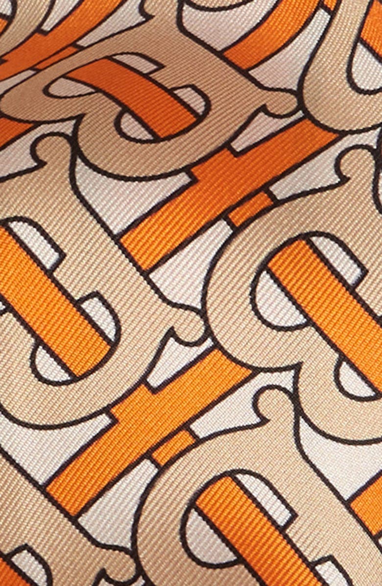 Burberry TB Monogram Reversible Silk & Wool Skinny Scarf, Alternate, color,