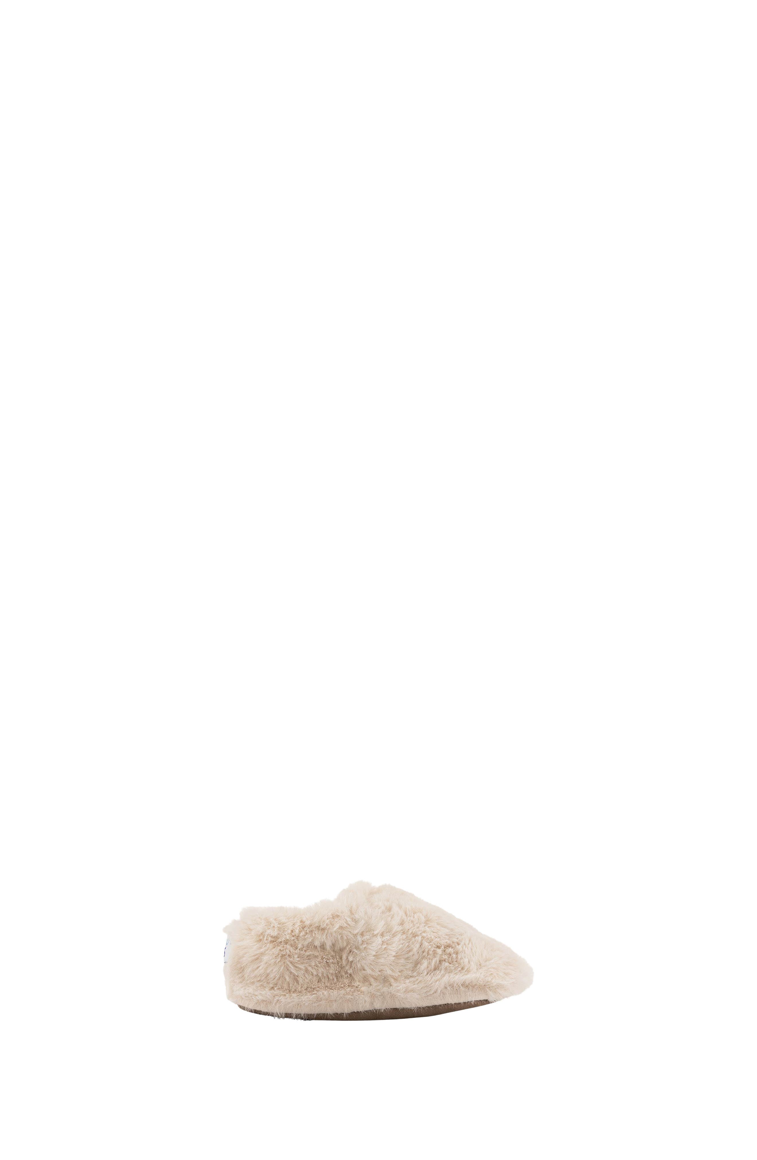 Hopfrög Kids Furry Furry Faux Fur Slipper, Alternate, color, Off-White