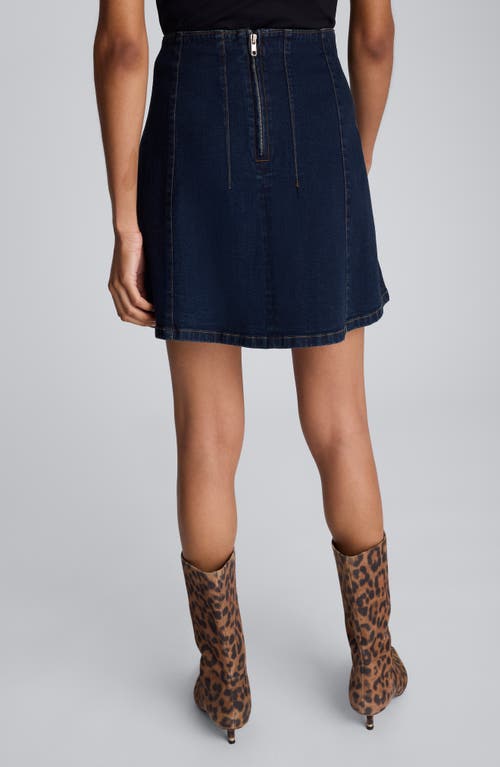 Kenneth Cole Denim Mini Skirt With Seaming Detail In Blue