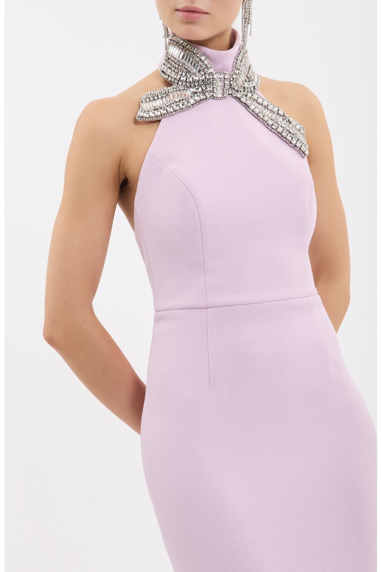 Yolanda Embellished Halter Gown, Alternate, color, LILAC