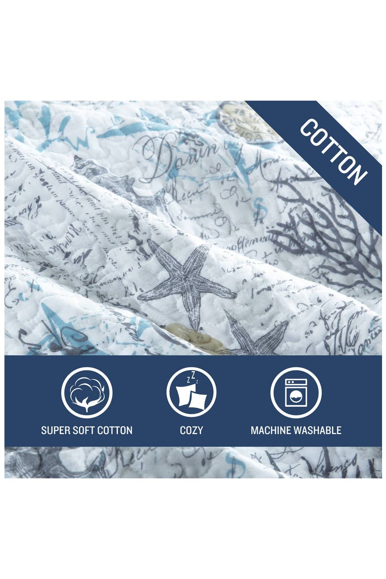 Beach Bliss Cotton Quilt & Sham Set, Alternate, color, PELICAN GREY