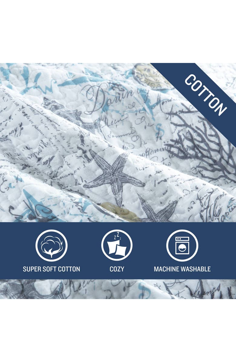 Tommy Bahama Beach Bliss Cotton Quilt & Sham Set, Alternate, color, Pelican Grey