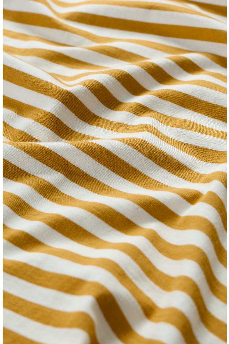 Sailor Stripe Three-Quarter Sleeve Organic Cotton Top, Alternate, color, MINI CORNISH CHAMOMILE CHALK