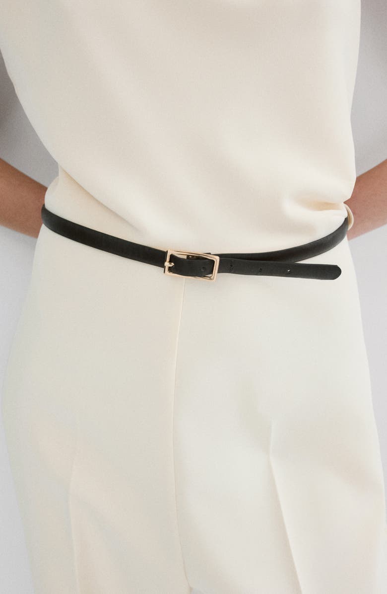 MANGO Drape Bodice Belted Straight Leg Jumpsuit, Alternate, color, 