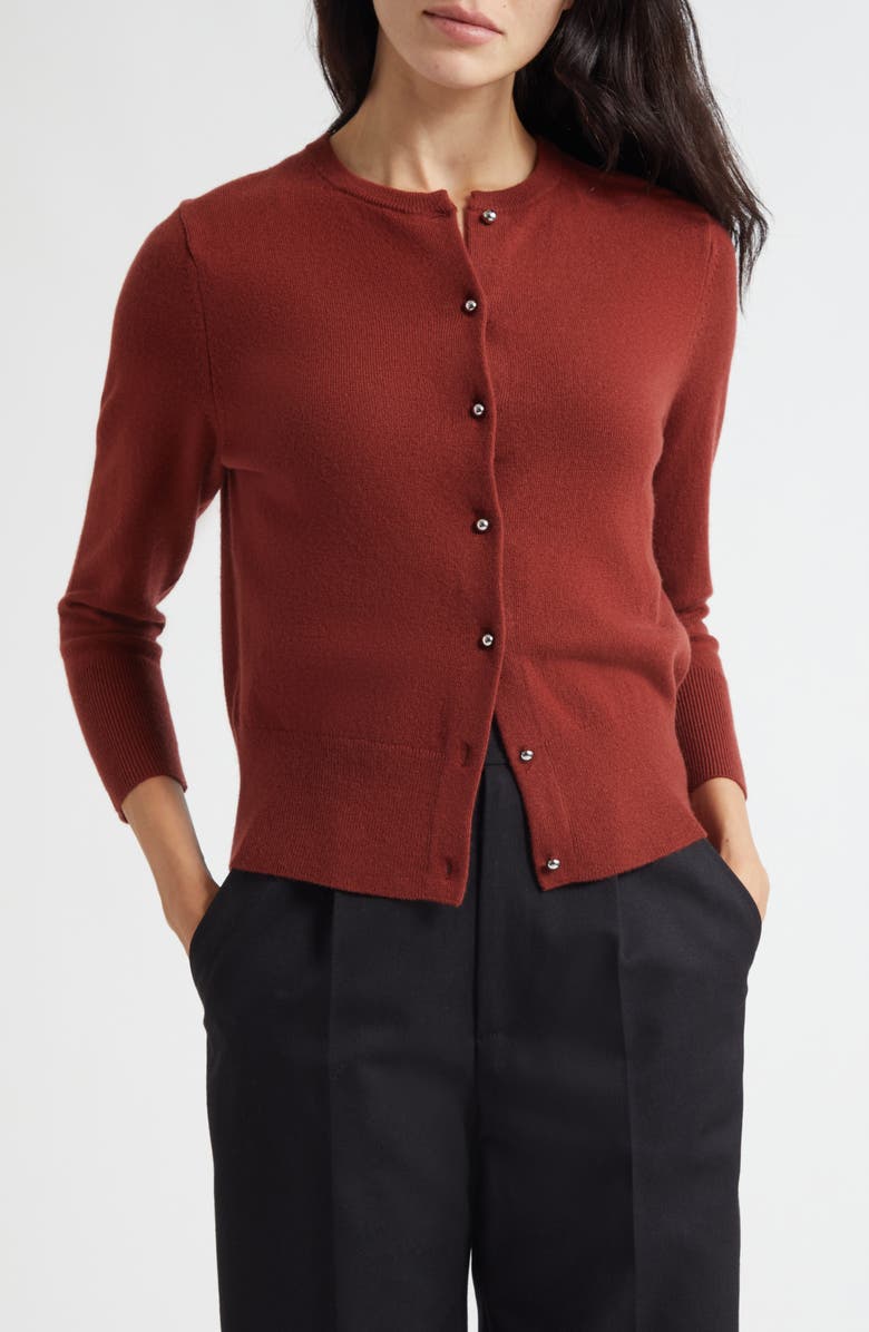 Vince Wool & Cashmere Blend Cardigan, Main, color, Siena