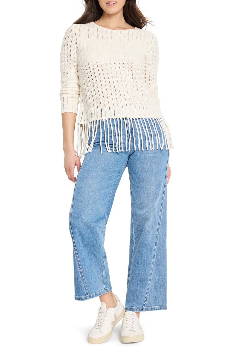 Beach Walk Open Stitch Fringe Sweater, Alternate, color, CLASSIC CREAM