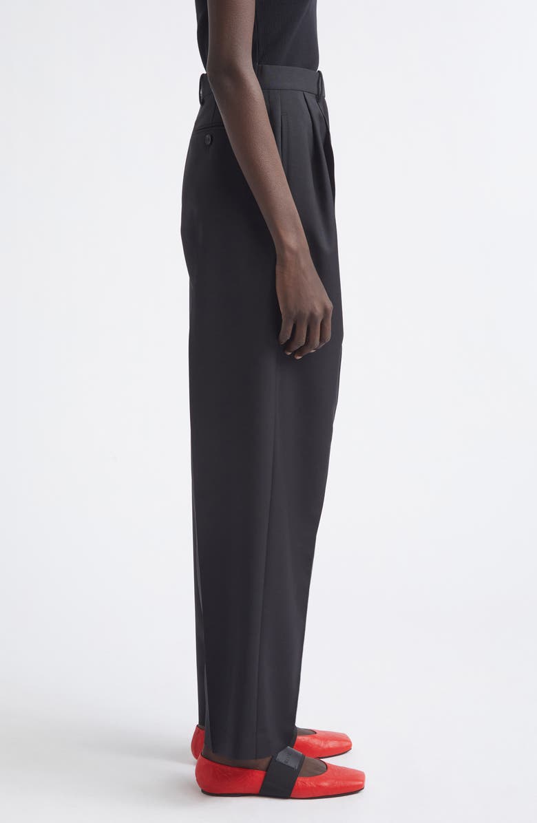 Givenchy Double Pleat Wool & Mohair Trousers, Alternate, color, Black