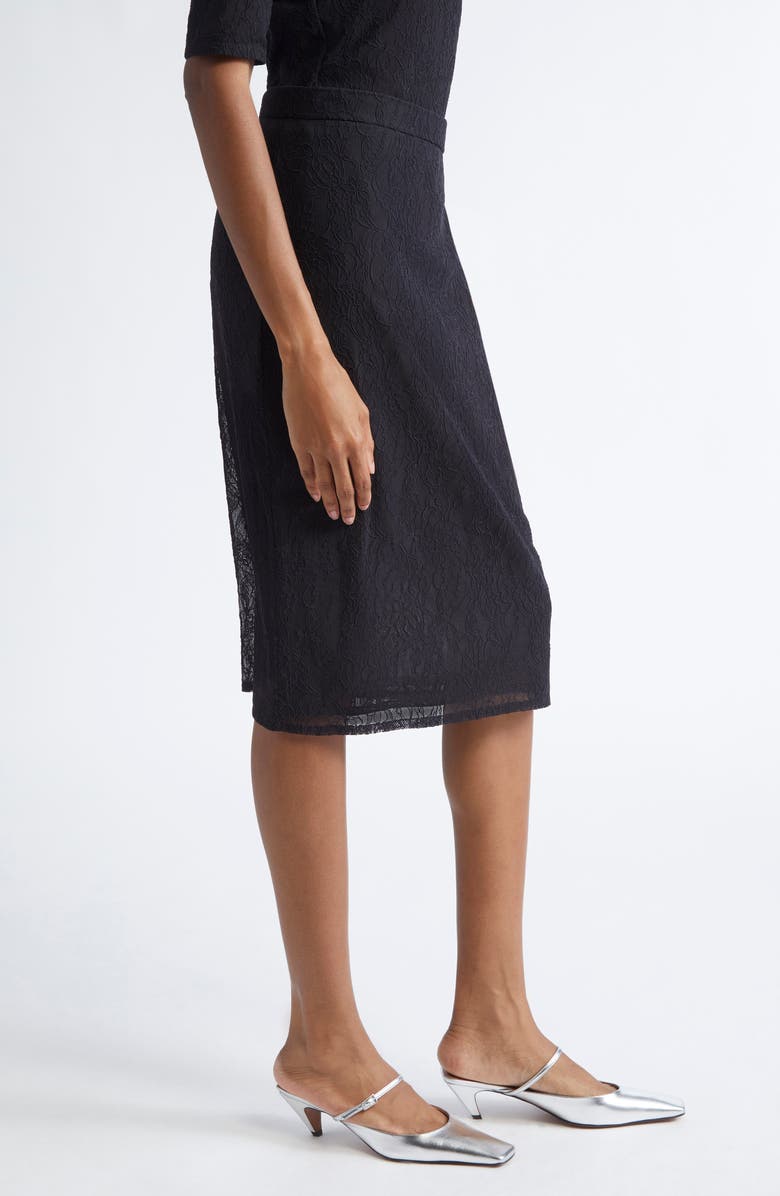 Stella McCartney Stretch Lace Pencil Skirt, Alternate, color, Black