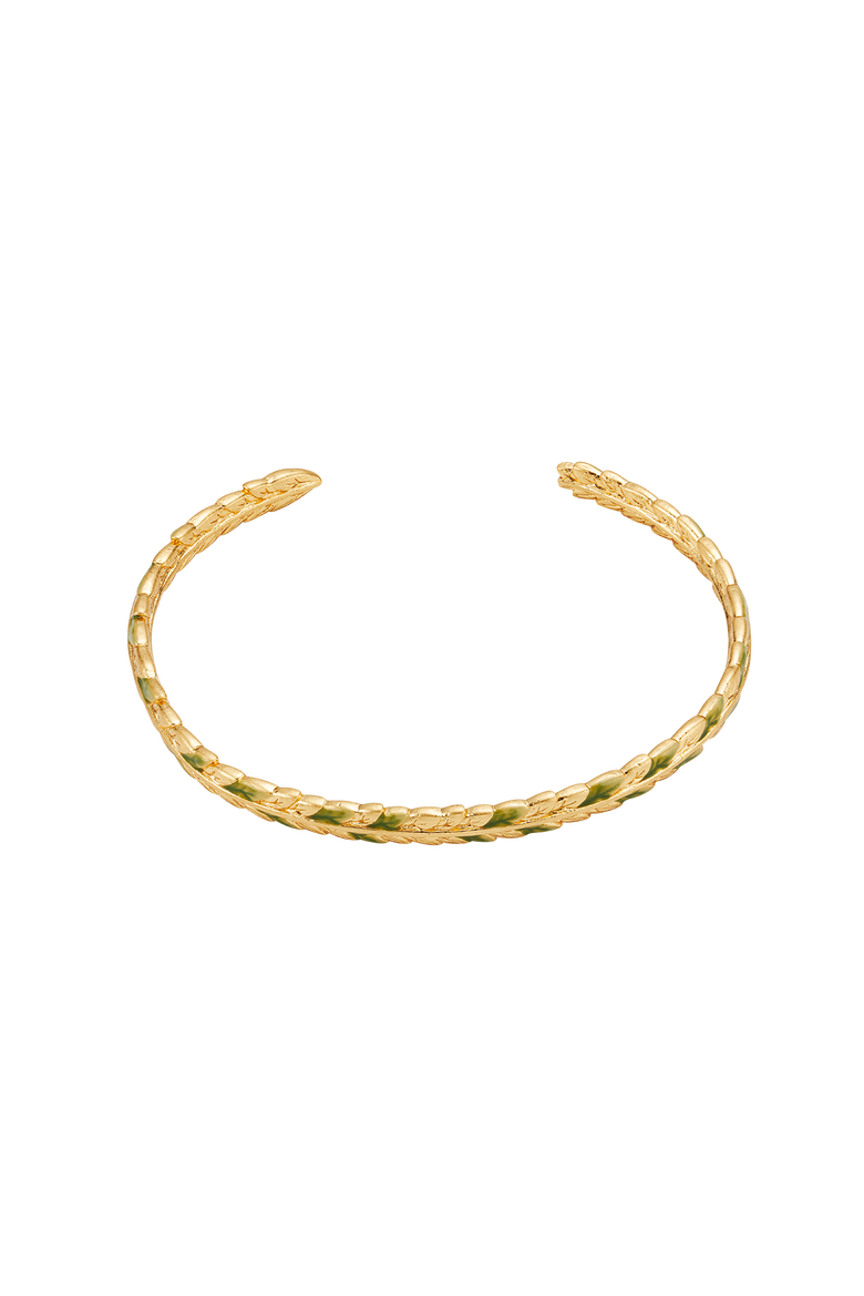 Wheat Bangle, Alternate, color, Gold