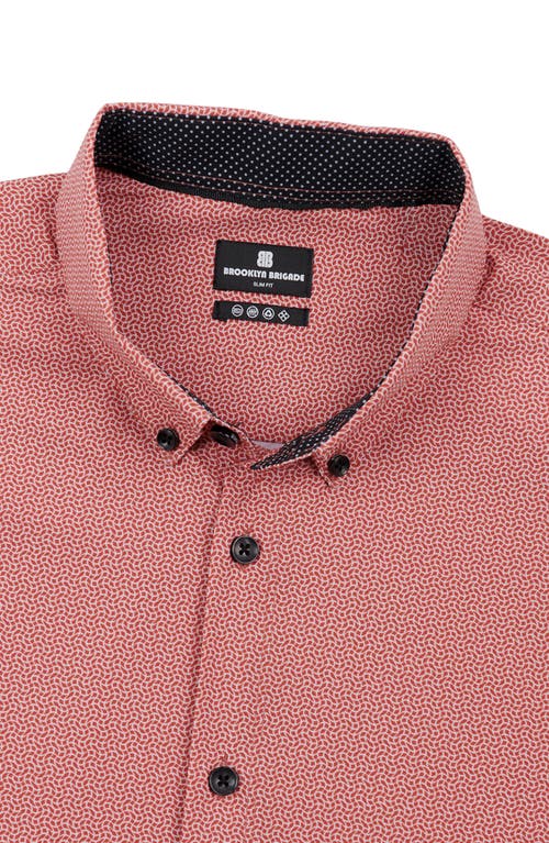Brooklyn Brigade Wavy Geo Short Sleeve Shirt In Orange