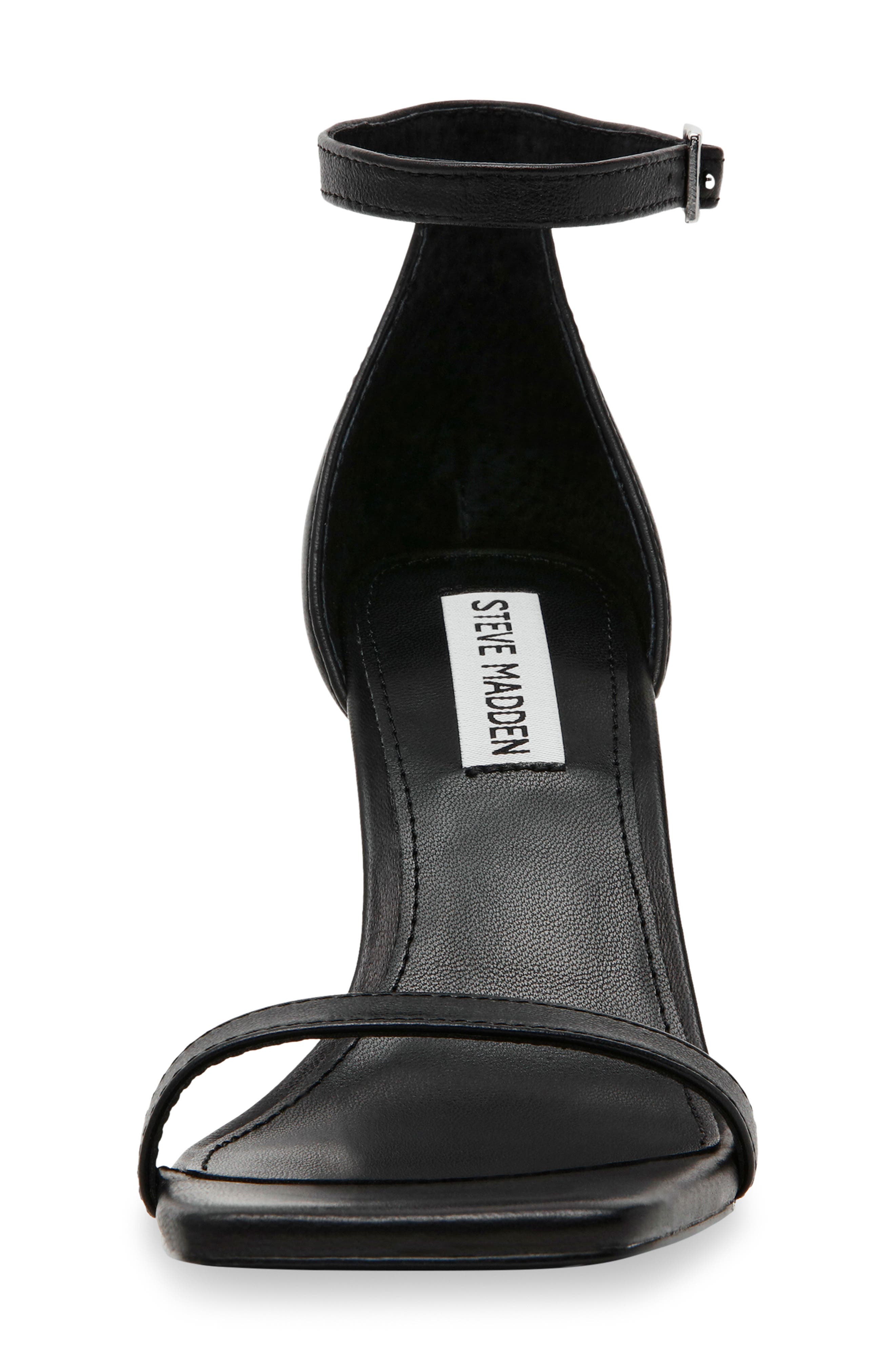 Piked Ankle Strap Sandal, Alternate, color, BLACK LEATHER