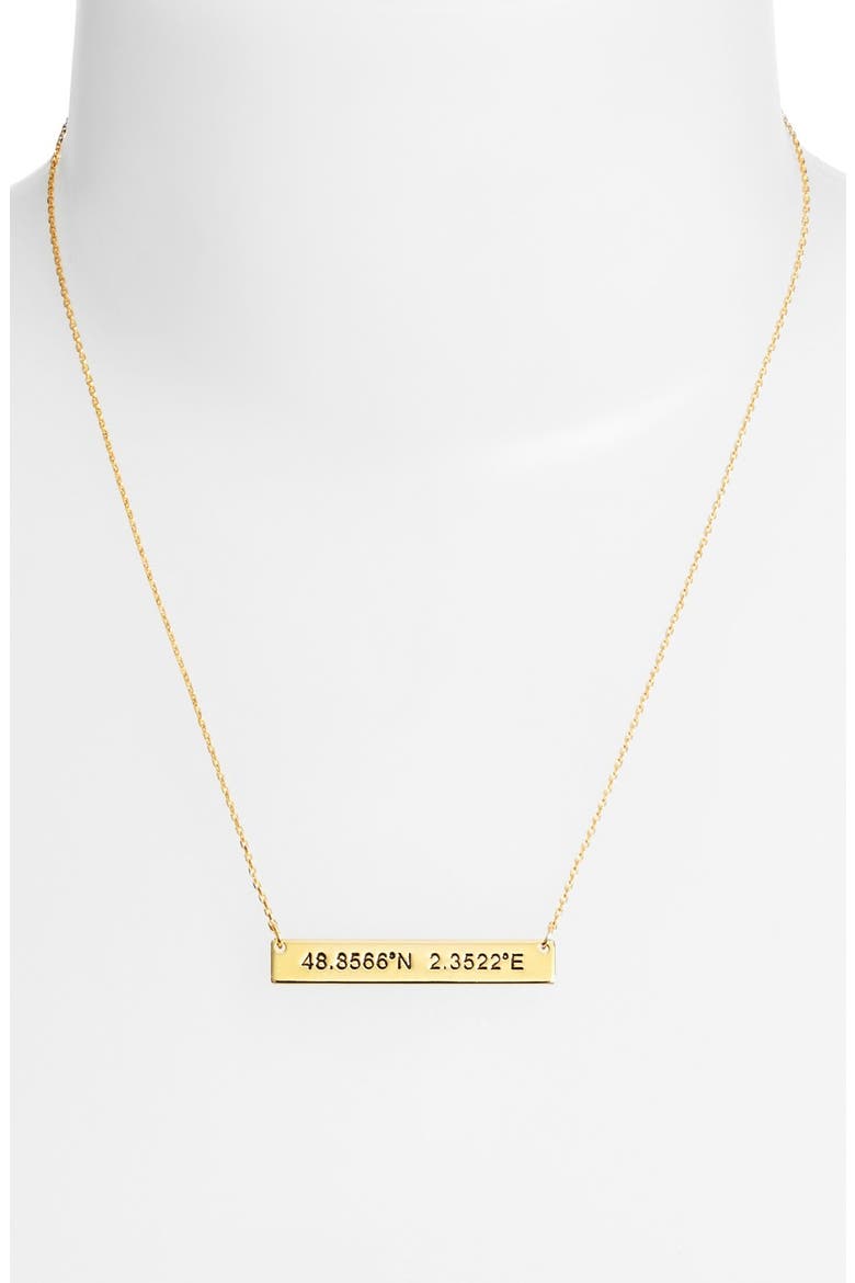 Coordinate Bar Pendant Necklace, Alternate, color, GOLD/ PARIS